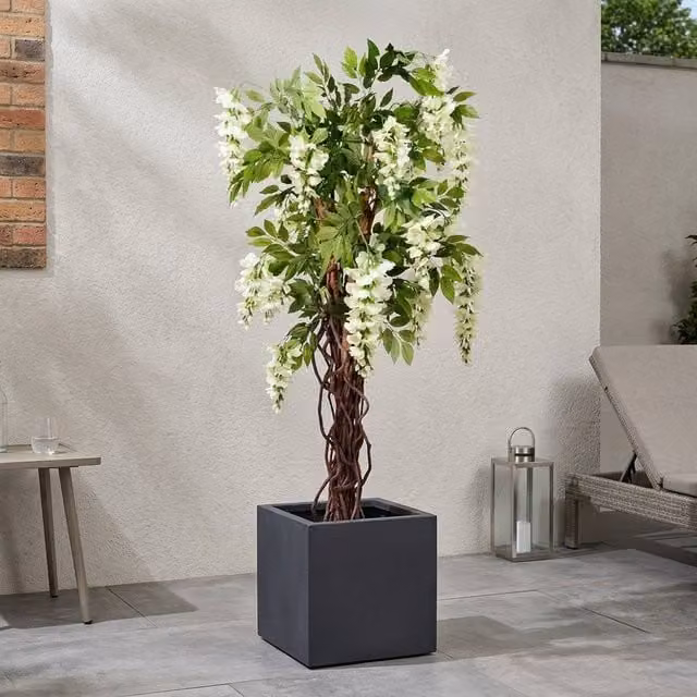 Garden Greatness Lifelike Cream and White Wisteria Potted Tree, Height: 180 cm