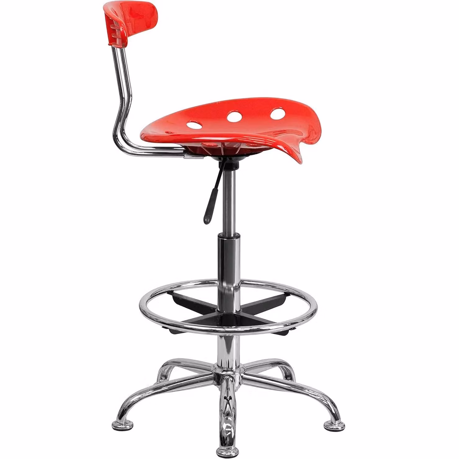 FWStyle Modern Red Tractor Seat Bar Stool with Adjustable Height and Swivel Chrome Base – 2