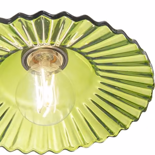 Happy Homewares Modern Green Glass Cylinder Pendant Light Shade with Reducer Ring, W/D/H: 22 x 22 x 6 cm – 2