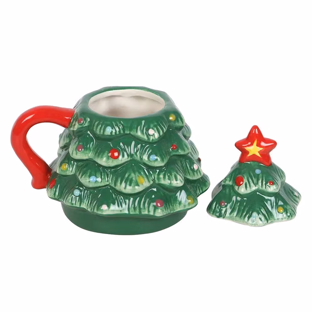 Something Different Nostalgic Christmas Tree Ceramic Mug with Lid in Green – 2