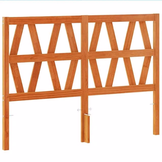Berkfield Home Rustic Solid Wood Pine Headboard in Wax Brown, Width: 135 cm