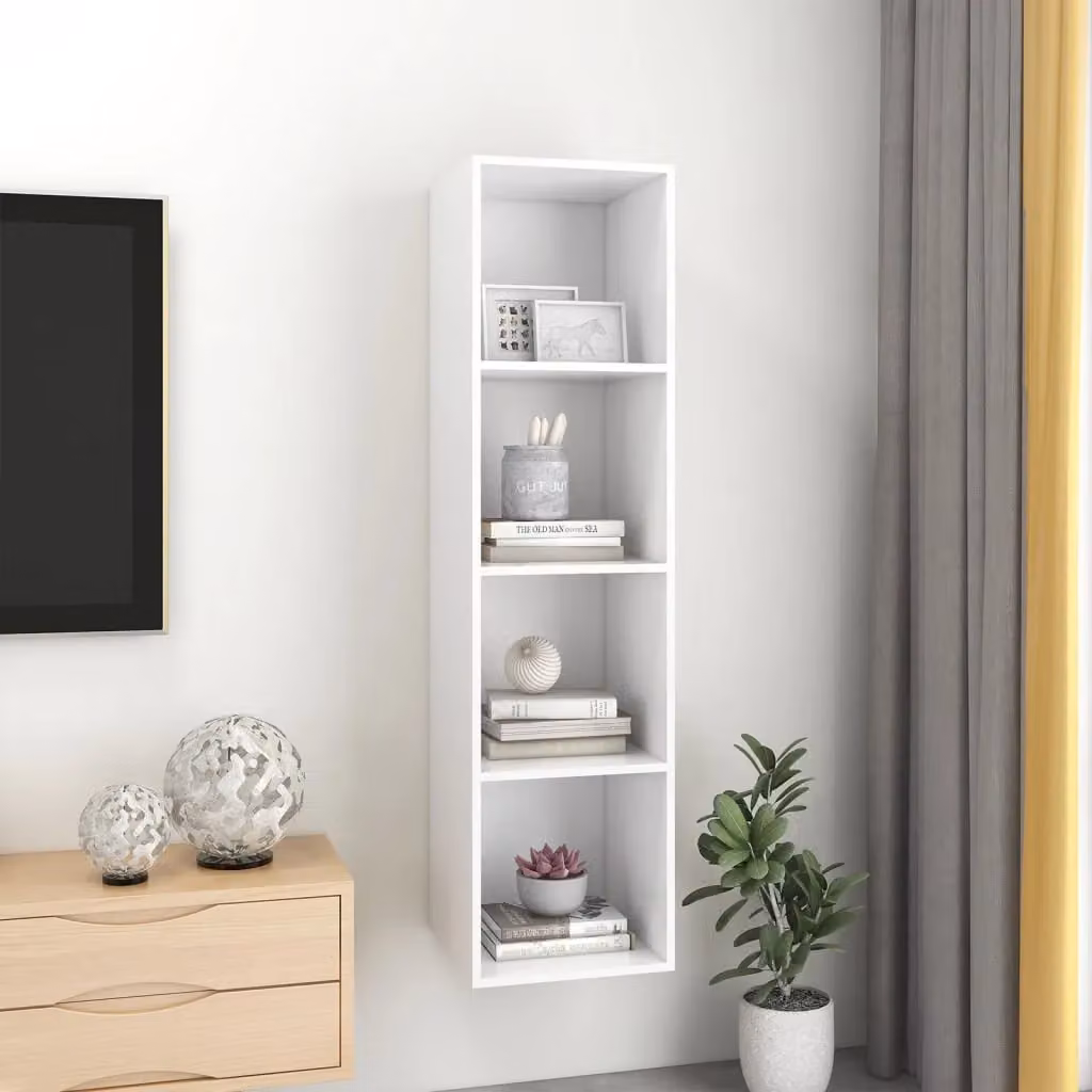 Berkfield Home Wall-mounted White TV Cabinet W/D/H: 37 x 37 x 142.5 cm – 2