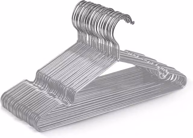 Keplin 20 Pack Heavy Duty Rubber Coated Metal Clothes Hangers in Grey – 1