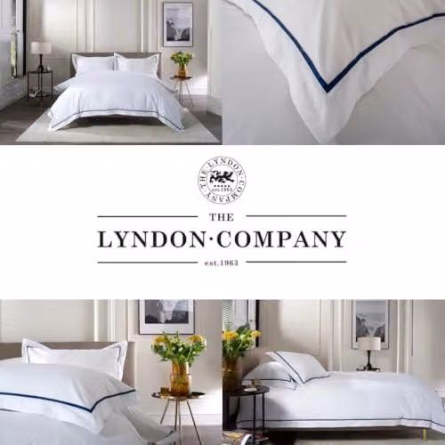The Lyndon Company Hampstead 200 Thread Count 100% Cotton Duvet Cover and Pillowcase Set in Blue, W/D/H: 200 x 220 cm and 140 x 200 cm – 7