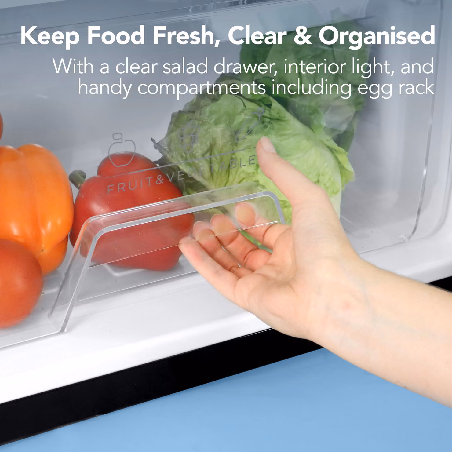 Igenix Under Counter Larder Fridge, 127 Litre, Black – 5