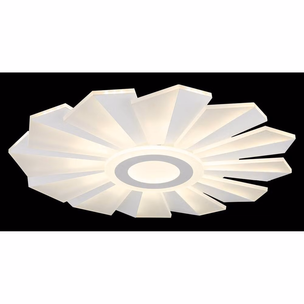Netlighting Alwina White LED Semi Ceiling Light with Remote, Dimmable Timer and CCT Control – 2