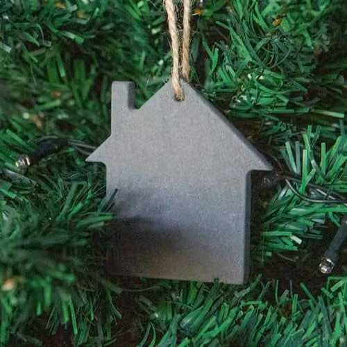 Nicola Spring Rustic Slate House Christmas Tree Decorations, Pack of 6, Grey, W/H: 7 x 7.5 cm – 5