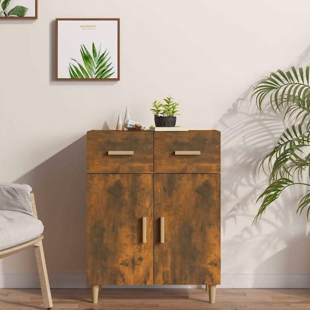 Berkfield Home Smoked Oak Sideboard in Brown, W/D/H: 69.5 x 34 x 90 cm – 2