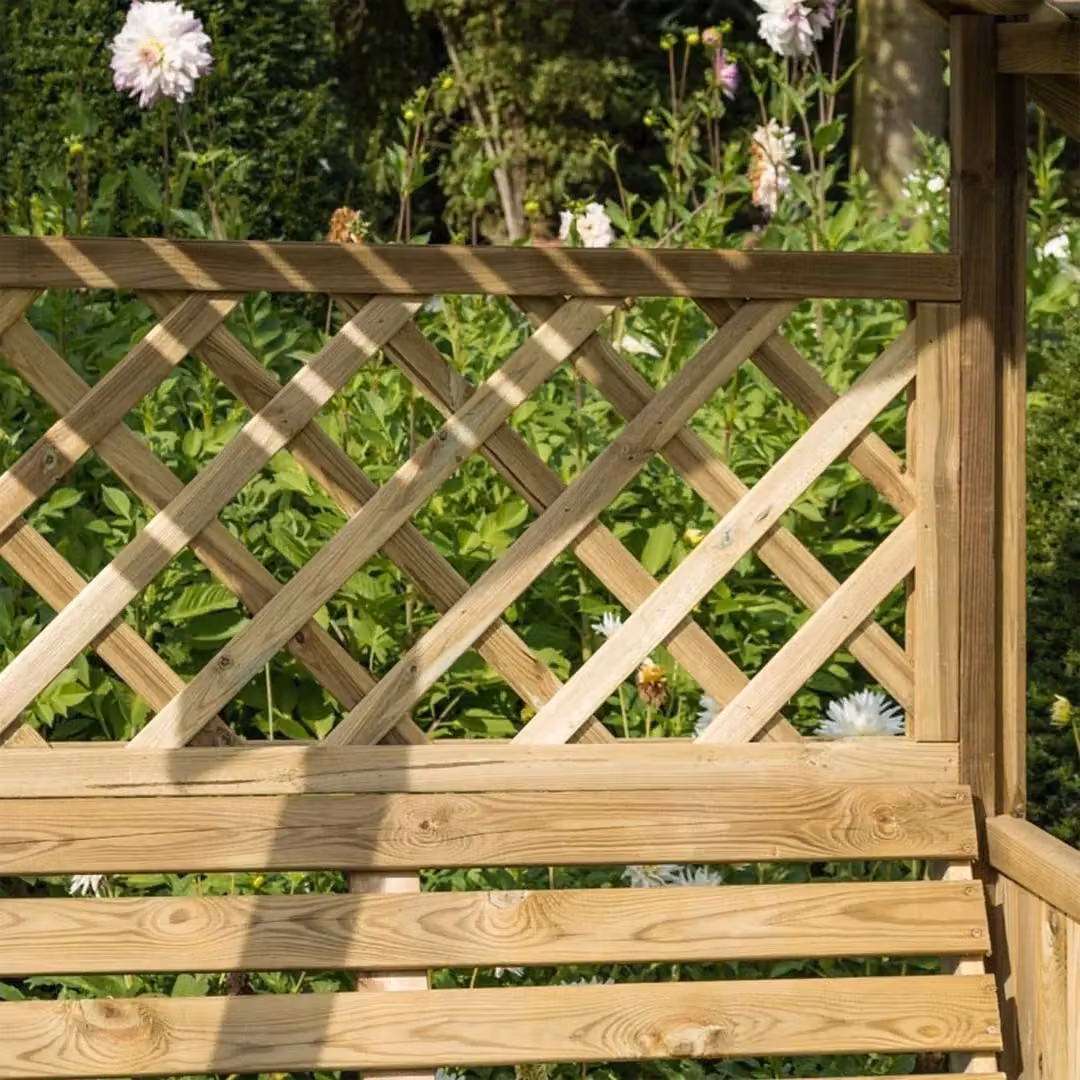Rowlinsons Salisbury Wooden Arbour in Brown, W163 x D74 x H207.5 cm – 4