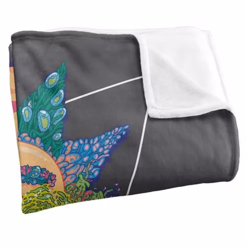 LOGOVISION Rick and Morty Portal Eyes Super Soft Silky Touch Fleece Throw Blanket, Multicolour, W: 127 cm x L: 152.4 cm – 2