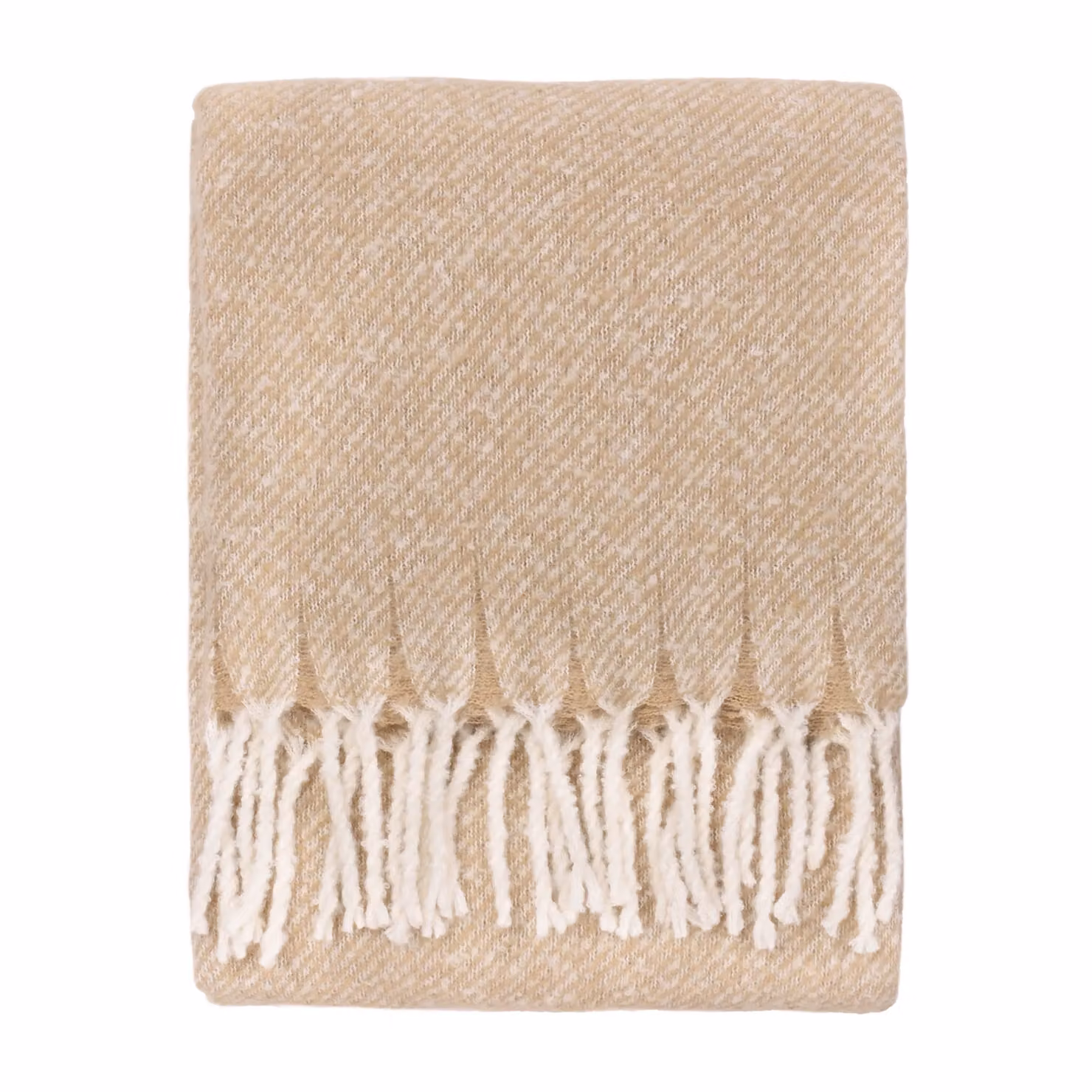 Wylder Nature Isla Woven Throw with Fringes in Beige, W: 130 cm, D: 180 cm – 2