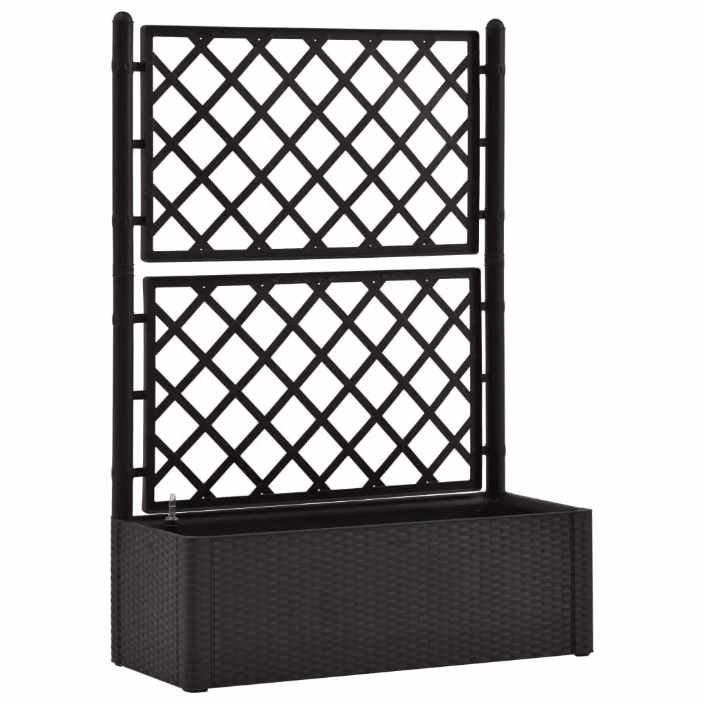 Berkfield Home Garden Raised Bed with Trellis and Self-Watering System in Anthracite Black – 2