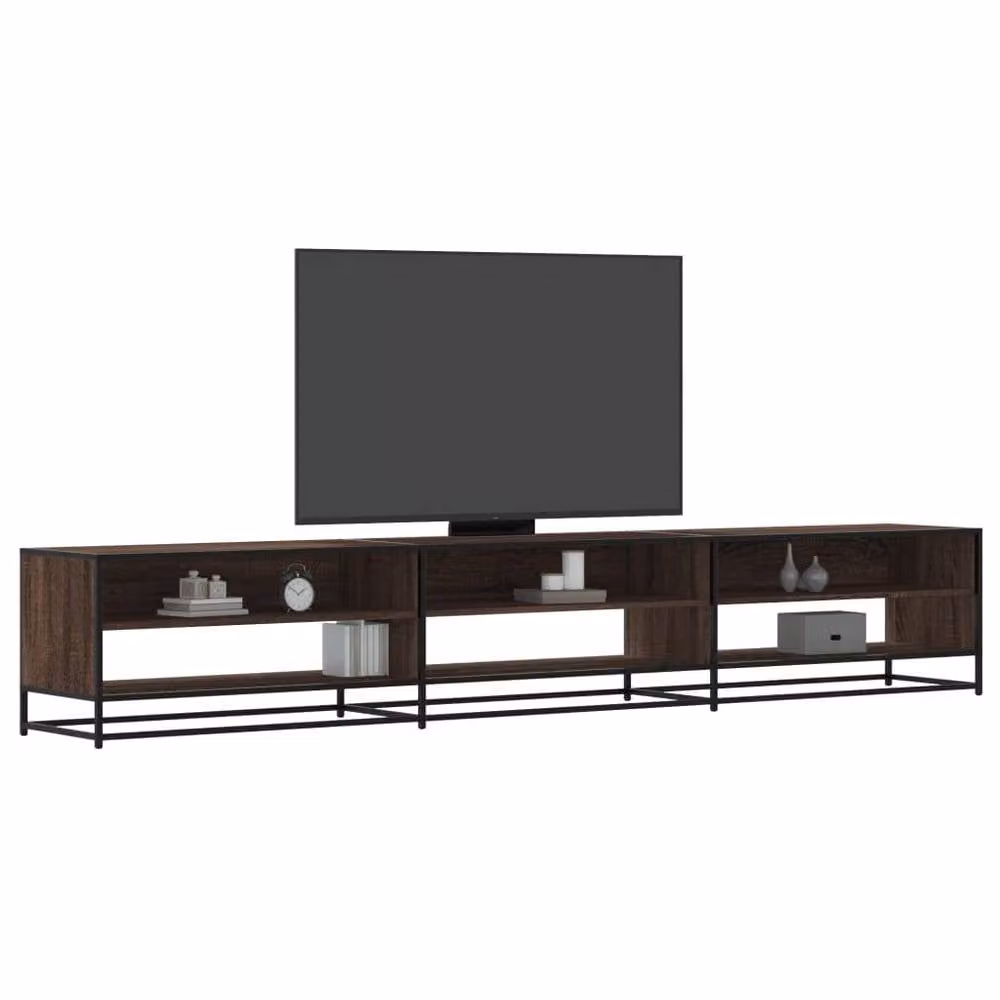 Berkfield Home Industrial TV Cabinet in Brown Oak, W: 270 cm, D: 40 cm, H: 46 cm – 2