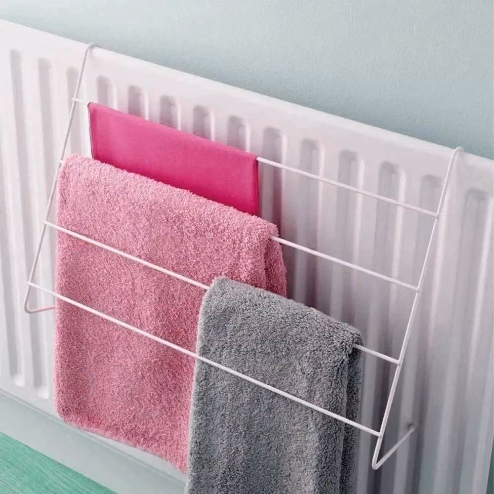 VOGREX Foldable Metal Radiator Clothes Airer in White – 2