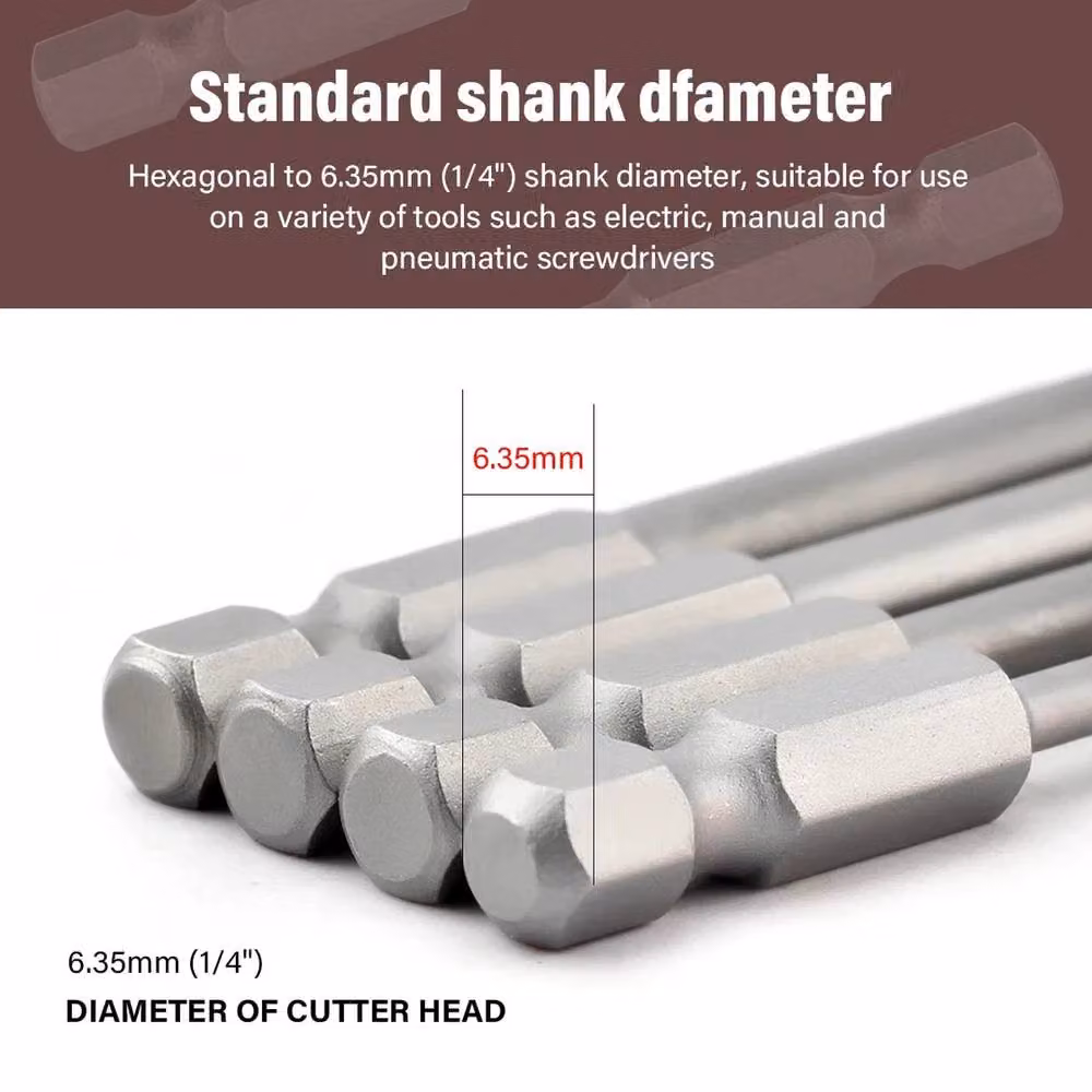 VOGREX 50-piece Set of Extra Long Magnetic Torx and Hex Screwdriver Bits in Silver – 3