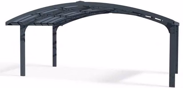 Palram Arizona Breeze Double Wings & Arch Polycarbonate Carport in Grey, W: 578 cm, D: 495 cm, H: 273.5 cm