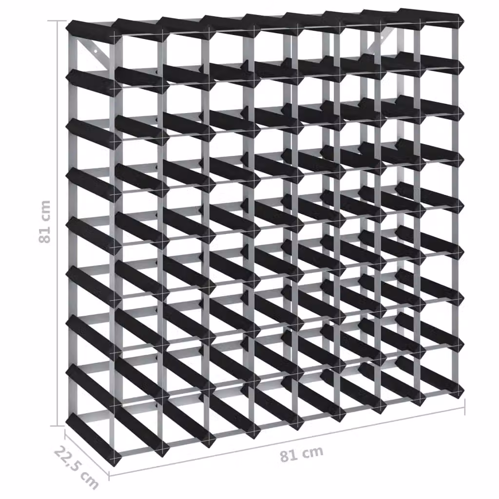 Berkfield Home Black Solid Pine Wood Wall Mounted Wine Rack for 72 Bottles – 5
