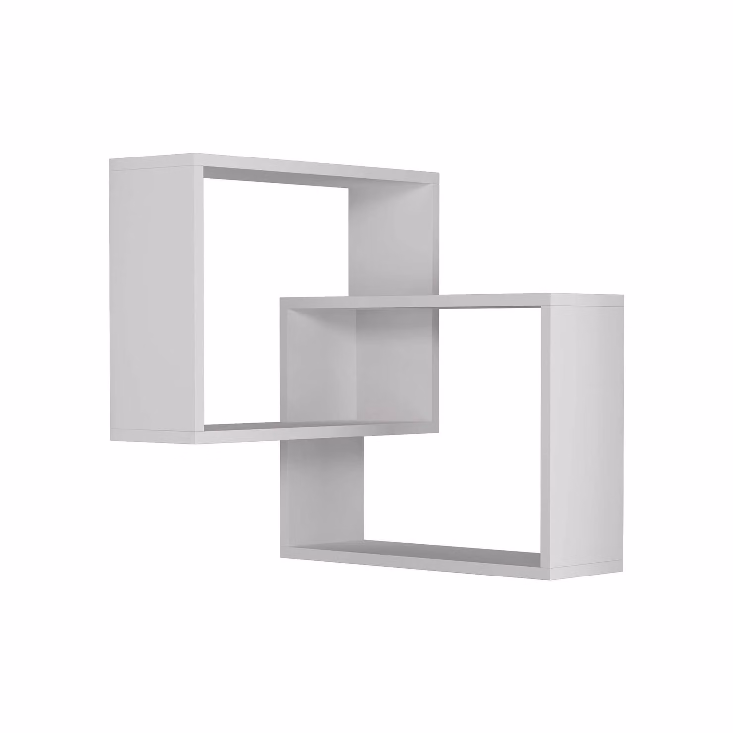 Decortie Ring Corner Wall Mounted Modern Bookcase Display Unit in White, W: 60 cm, H: 68 cm, D: 30 cm – 2