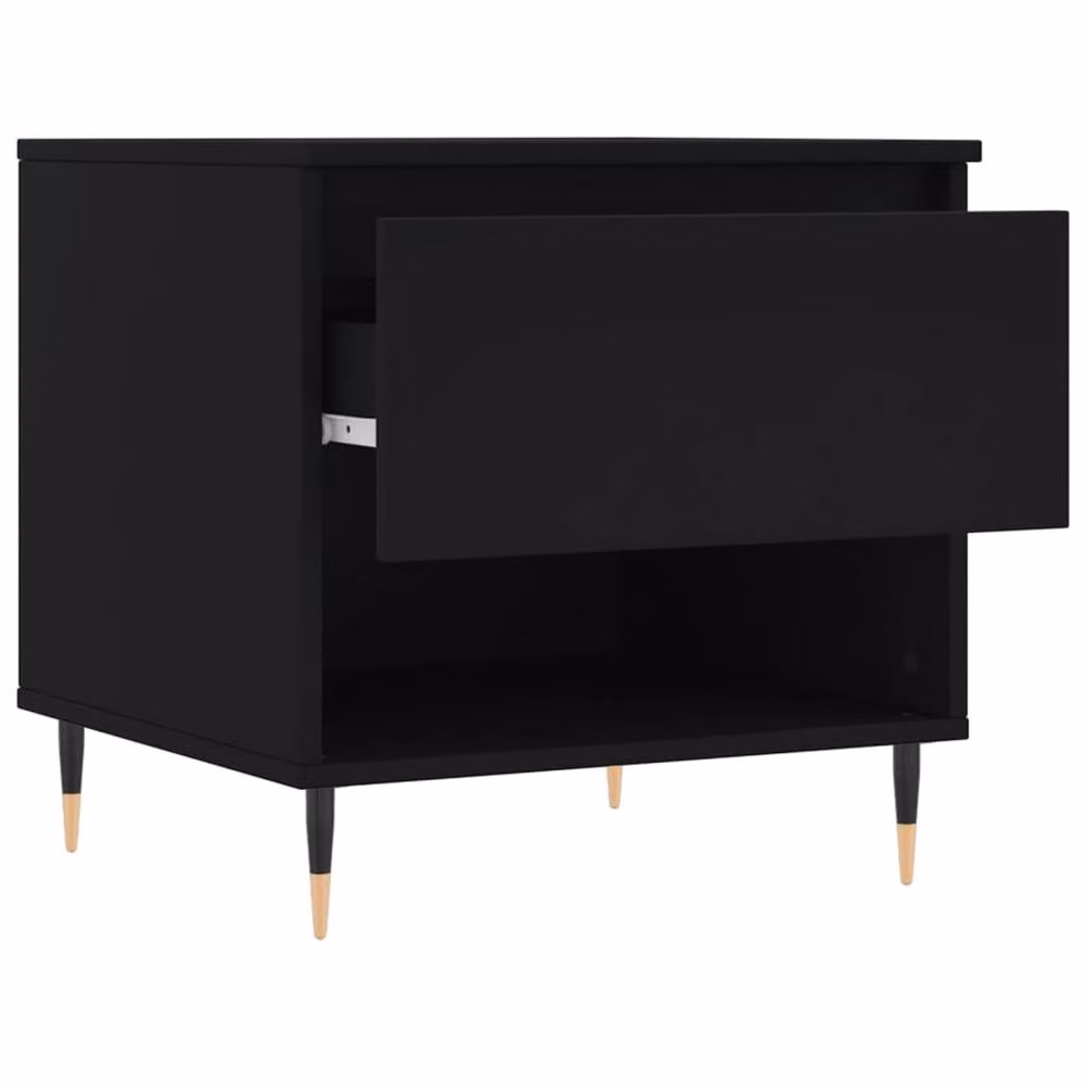 Berkfield Home Set of 2 Modern Black Square Coffee Tables, W/D/H: 50 x 46 x 50 cm – 3