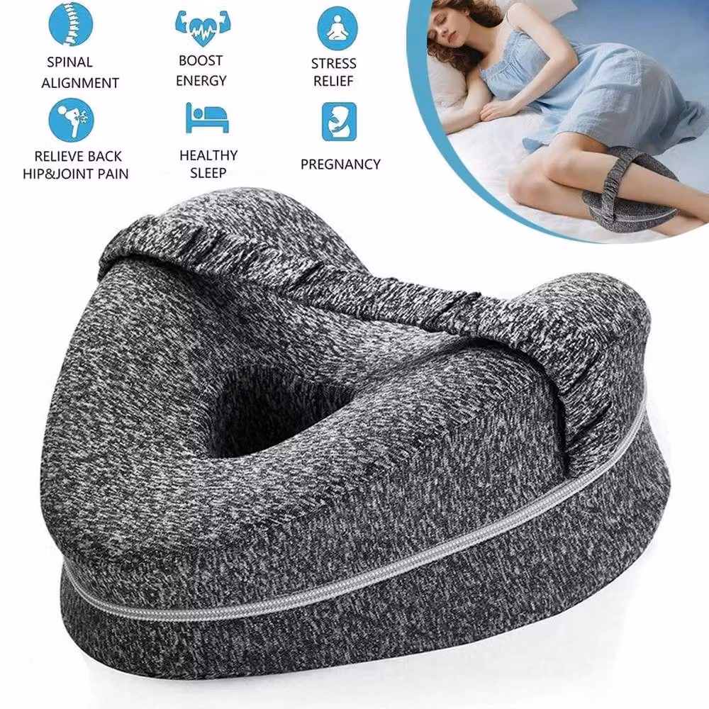 PAWNORA Orthopaedic Memory Foam Contoured Knee Pillow in Grey – 2