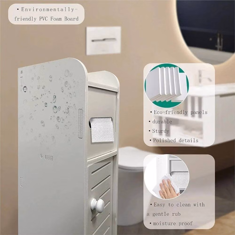 SPETLEK White Wooden Free Standing Toilet Paper Holder – 2