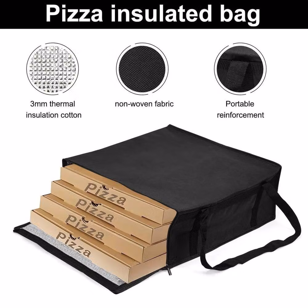 NESTLUNE Extra Large Heavy Duty Pizza Delivery Takeaway Bag in Black, W/D/H: 50.8 x 20.32 x 20.32 cm – 5