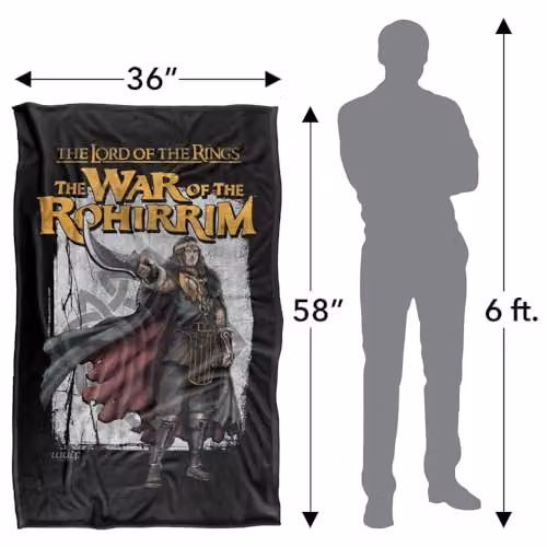 LOGOVISION Lord of the Rings War of the Rohirrim Wulf Homage Super Soft Fleece Throw Blanket, Multicolour, W: 91 cm, D: 147 cm – 4