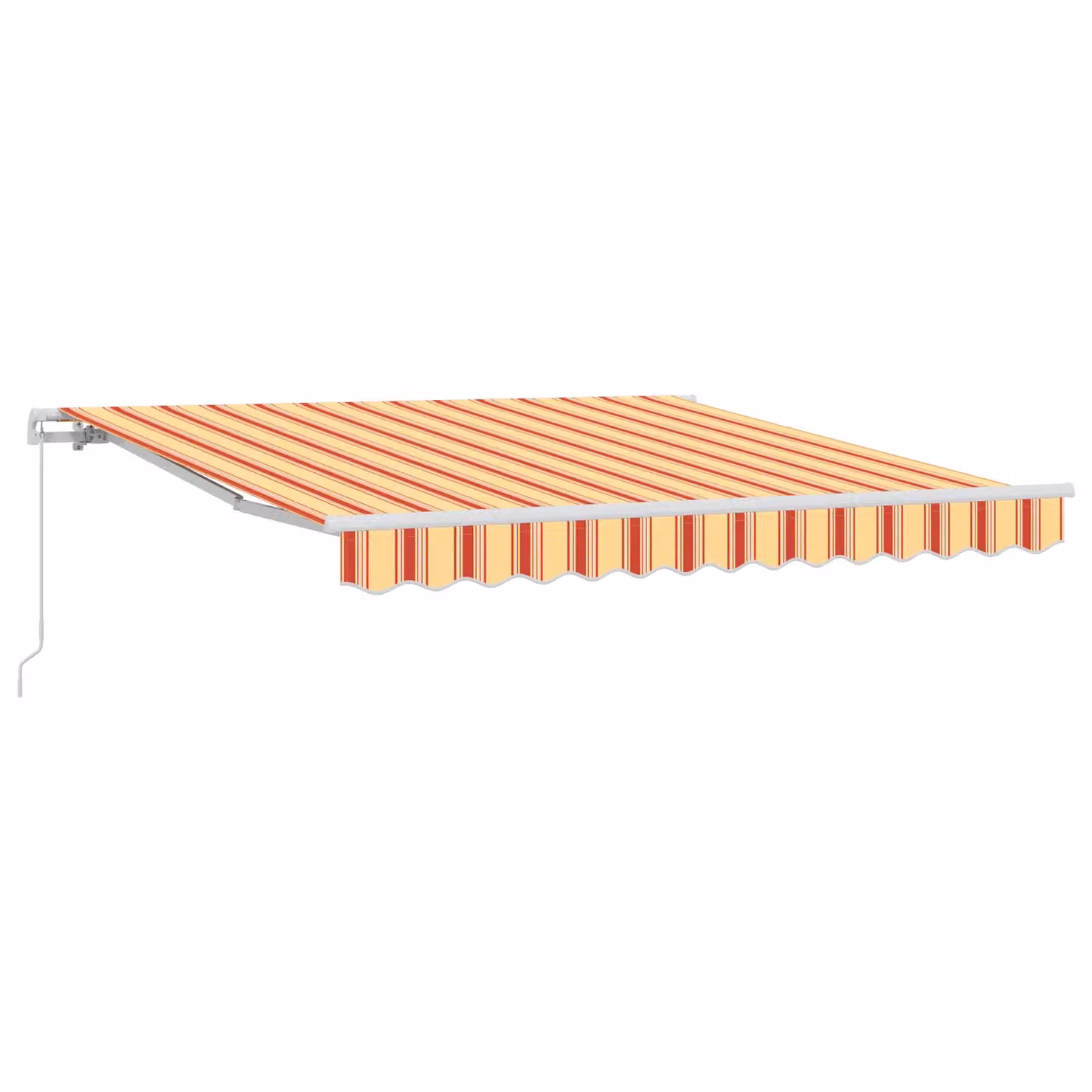 Berkfield Home Manual Retractable Polyester Awning in Yellow and Orange, W: 350 cm, D: 250 cm – 2