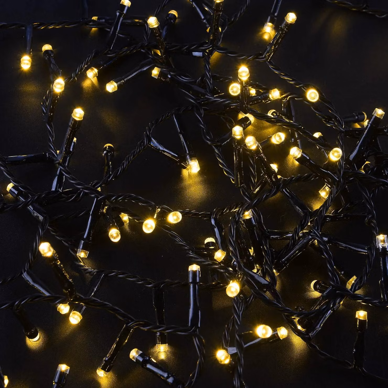 Shatchi 750 LED Warm White Compact Christmas Cluster Lights with Green Cable and Timer – 2
