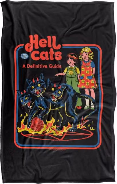 Steven Rhodes Hell Cats Silky Touch Super Soft Fleece Throw Blanket, Multicolour, W/D/H: 91 x 147 cm – 1