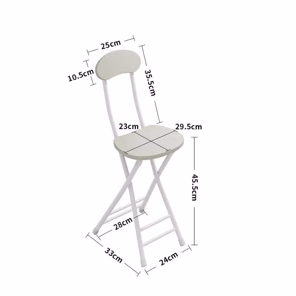 EONLION 2-Pack White Folding Dining Chairs with Metal and MDF Construction – 2
