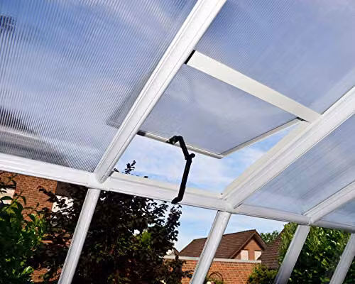 Palram Lean To Greenhouse Sun Room in White with Transparent Polycarbonate Panels W257 x H266 cm – 3
