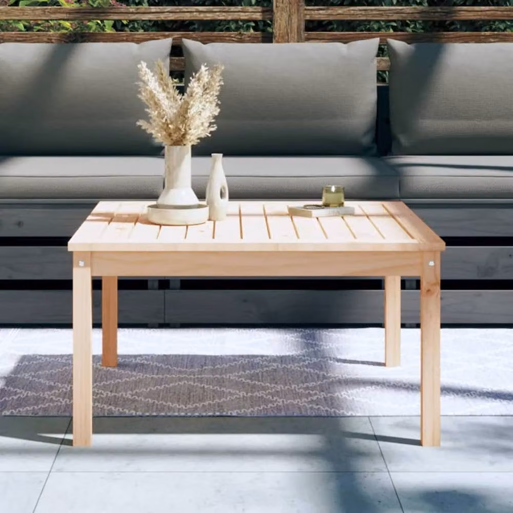 Berkfield Home Square Rustic Garden Table in Light Brown Solid Pine, W/D/H: 82.5 x 82.5 x 45 cm – 3