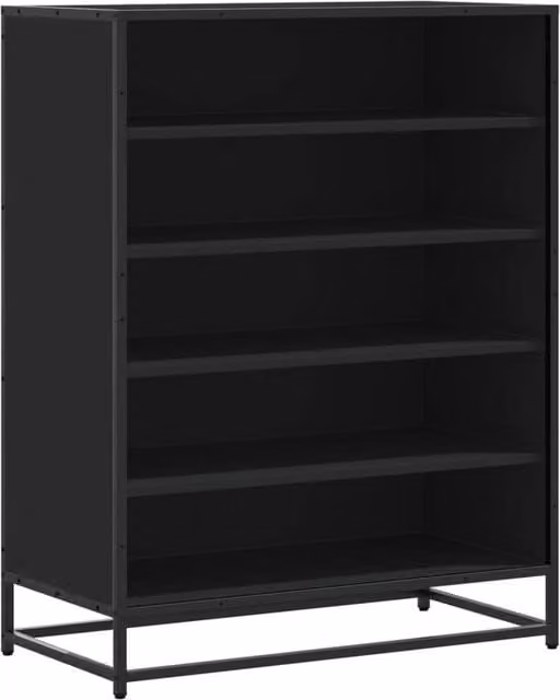 Berkfield Home Modern Black Shoe Cabinet with Hinged Doors, W/D/H: 75 x 38 x 97.5 cm – 1