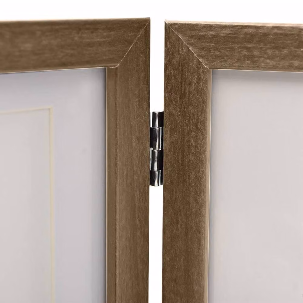 Berkfield Home Trifold Photo Frame Collage in Light Brown, W: 28 cm, H: 18 cm – 5