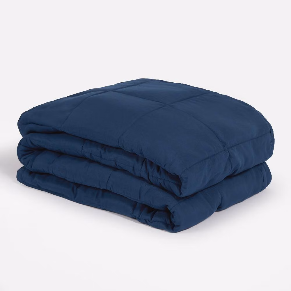 OHS Supersoft Sensory Weighted Blanket for Sleep Therapy in Navy Blue, 10kg, W: 150 cm x L: 200 cm – 3