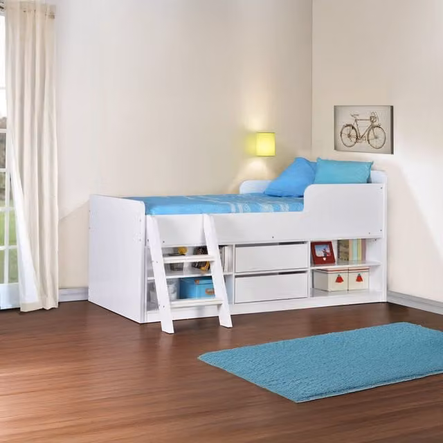 Seconique Felix Low Sleeper Childrens Bed with Drawers in White