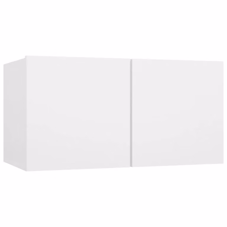 Berkfield Home 6 Piece Modern White Matt MDF TV Cabinet Set for your Living Room