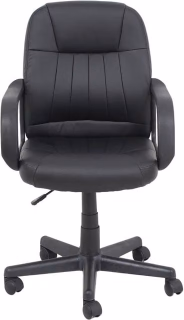 Furniture One Black Executive Swivel Office Chair with Adjustable Height and Armrests