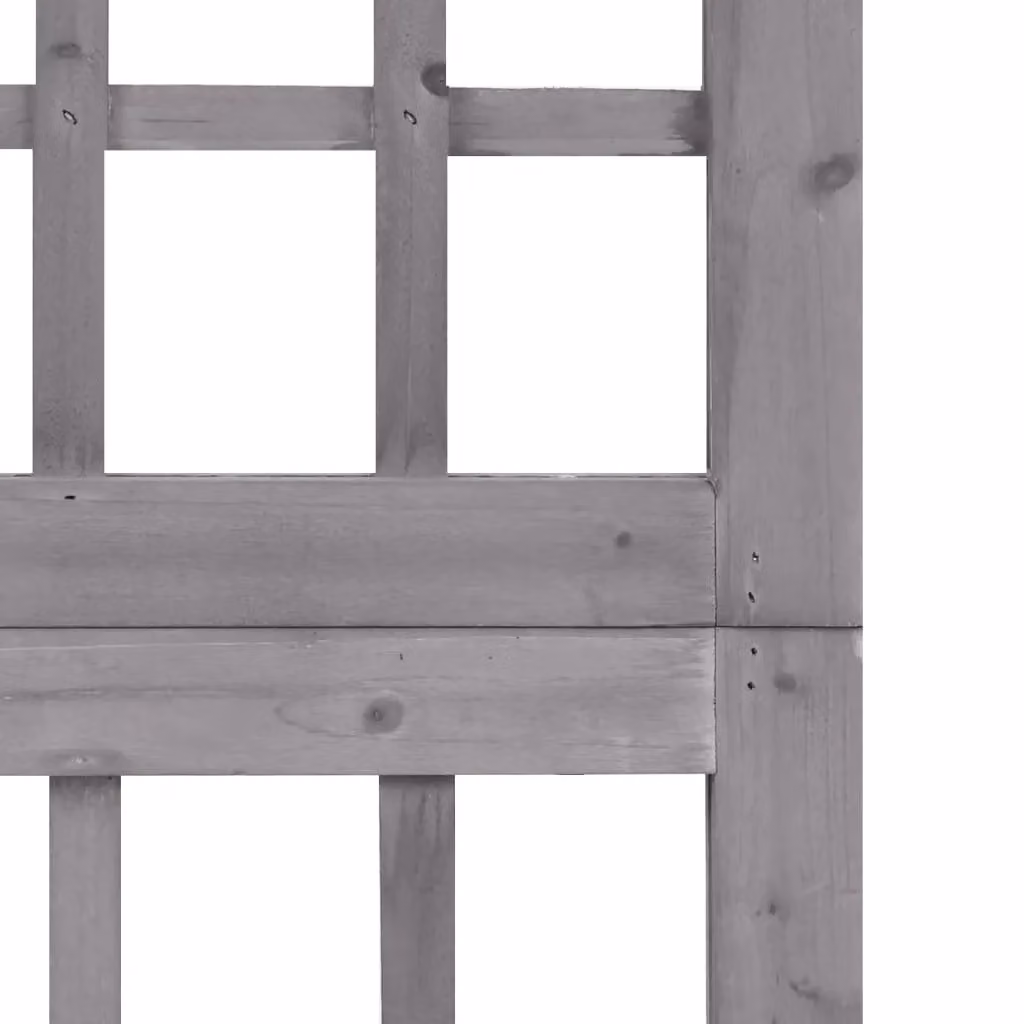 Berkfield Home 3-Panel Trellis Room Divider in Grey Solid Wood, W/H: 121 x 180 cm – 3