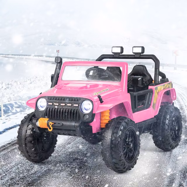 Costway Kids Electric Ride on Car with Music and Light and Sound in Pink