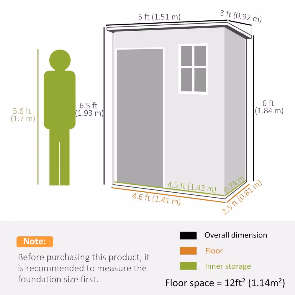 STILVORA Modern Grey Garden Shed with Floor, Lockable Door and Side Vent – 3