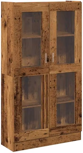 Berkfield Home Old Wood Highboard in Brown with Glass Doors, W: 82.5 cm, D: 30.5 cm, H: 150 cm