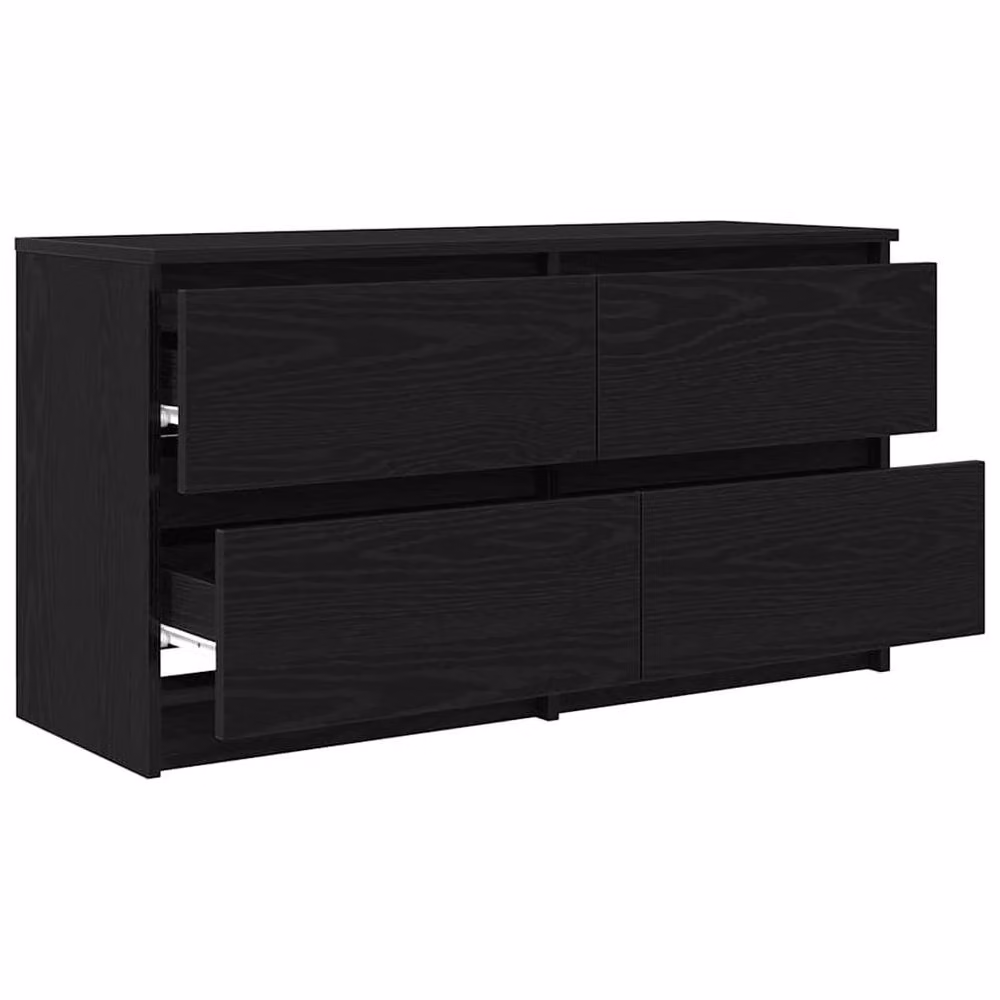 Berkfield Home Modern Black TV Cabinet in Matt MDF, W/D/H: 100 x 35 x 54 cm – 4