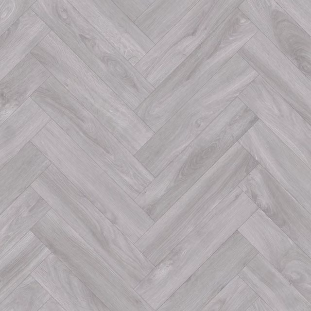 Vinyl Flooring UK Grey Herringbone Wood Effect Sheet Vinyl Flooring, W: 200 cm, D: 100 cm