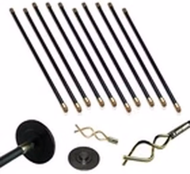 EONLION 12-Piece 9m Drain Rod Set with Worm Screw Plunger in Black