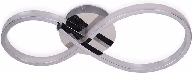 ValueLights Infinity IP44 Rated Integrated LED Swirl Ceiling and Wall Light in Silver Chrome