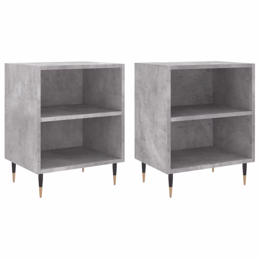 Berkfield Home Set of 2 Modern Wall Mounted Bedside Cabinets in Concrete Grey, W: 40 cm, D: 30 cm, H: 50 cm – 1