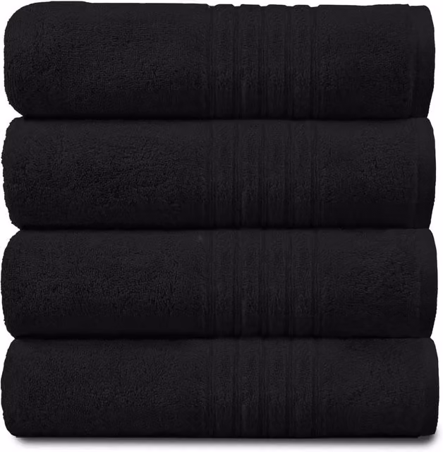 Gaveno Cavailia Hampton 4 Pack Black Cotton Towels