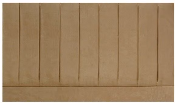 Designer Pluto Tan Faux Suede Fabric Headboard for 4ft6 Double Beds